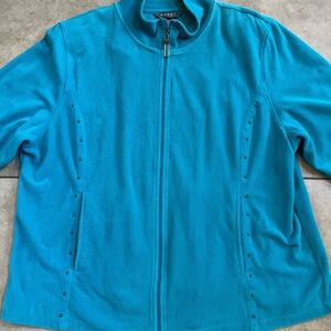 Retro MCM Turquoise Jacket Full Zip Sweater Track Activewear Lounge XL Koret